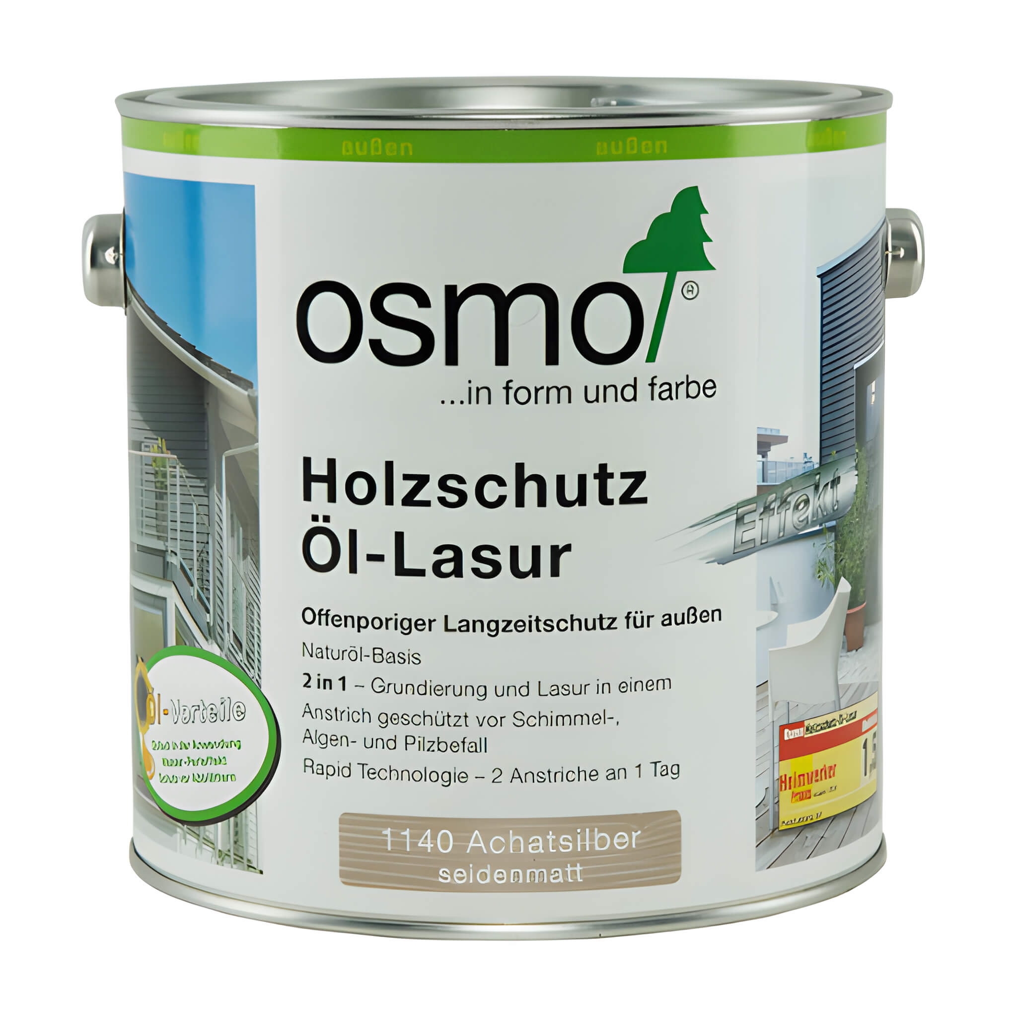 Holzschutzlasur_Effekt OSMO Hozschutz Öl-Lasur Effekt