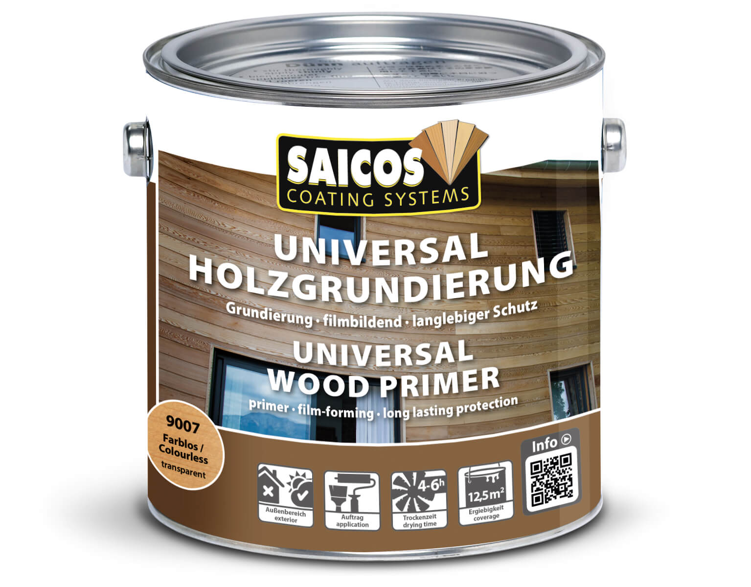 SAICOS Universal Wood Primer 9007 Holzgrundierung, Universelgrundierung, Holzprimer, Farblos/Trocken, Innenausstattung